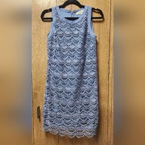 Elegant Blue Lace Dress